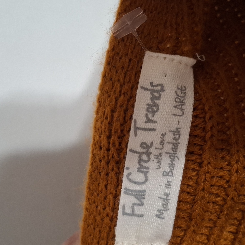 Beautiful Burnt Sienna Brown Sweater- W Sz Large - Picture 5 of 6